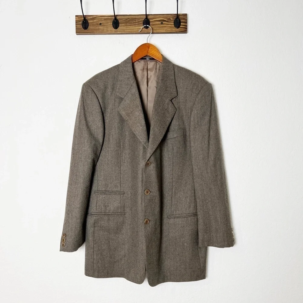Valentino 100% Virgin Wool Sportscoat Blazer Jacket Neutral